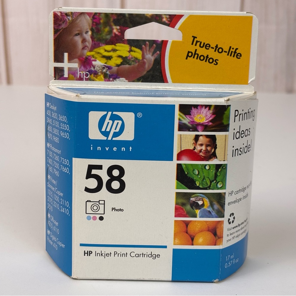 HP 58 Photo Inkjet Print Color Ink C6658AN Deskjet Photosmart Expired Tri-Color